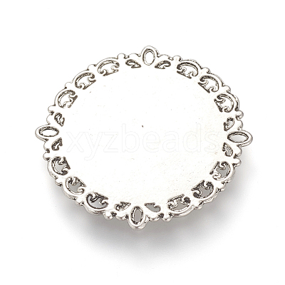 Tibetan Style Alloy Cabochon Connector Settings X-TIBE-T003-13AS-NR-1