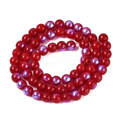 Electroplate Opaque Glass Beads Strands EGLA-Q132-6MM-01C-06-1