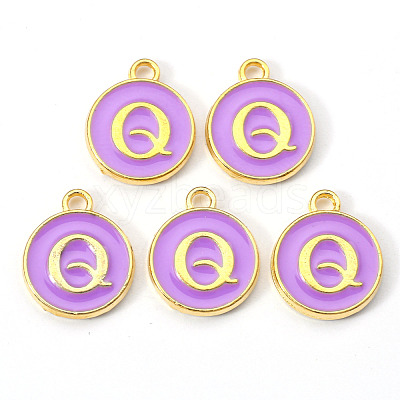 Golden Plated Alloy Enamel Charms X-ENAM-S118-10Q-1