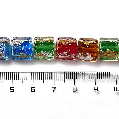 Handmade Gold Foil and Silver Foil Lampwork Beads FOIL-C001-01C-01-1