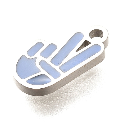 304 Stainless Steel Charms with Enamel STAS-L022-407P-01-1
