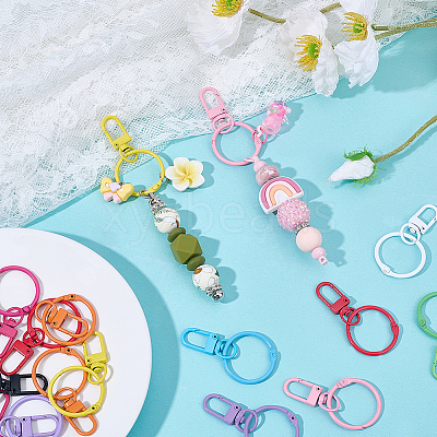 20Pcs 10 Colors Spray Painted Zinc Alloy Swivel Clasps FIND-SP0005-53-1