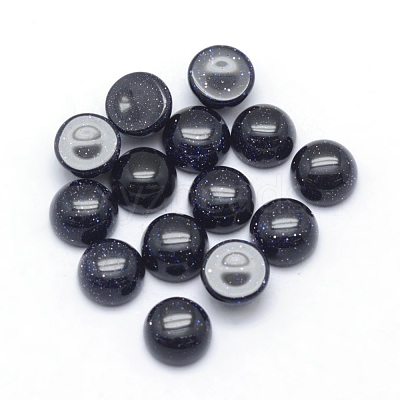 Synthetic Blue Goldstone Cabochons X-G-P393-R22-6mm-1