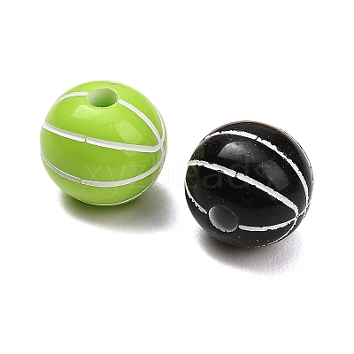 Sports Opaque Acrylic Beads MACR-C043-01-1