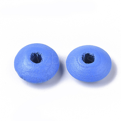 Spray Painted Natural Maple Wood Beads WOOD-T019-28-1