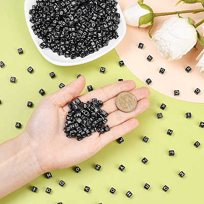 1000Pcs Opaque Acrylic Beads MACR-SC0002-43A-1