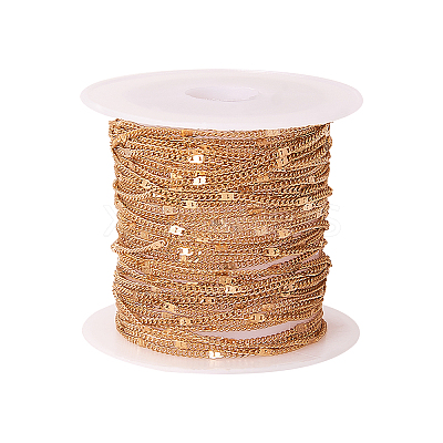Soldered Brass Coated Iron Curb Chains CH-CJ0001-01A-KCG-1