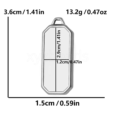 304 Stainless Steel Rectangle Pendant Cabochon Settings PW-WGC3B04-01-1
