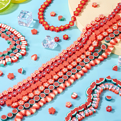 12 Strands 12 Styles Handmade Polymer Clay Bead Strands CLAY-TA0001-72A-1