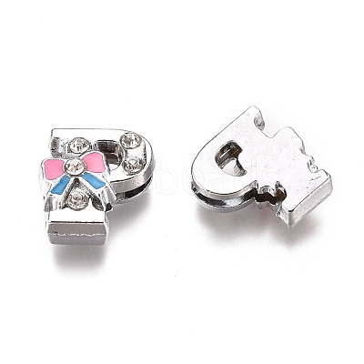 Alloy Enamel Letter Slide Charms X-PALLOY-K241-P-1