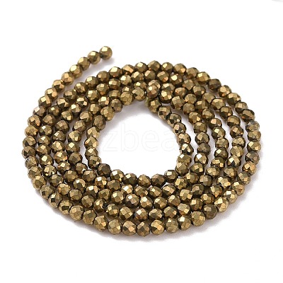 Electroplate Glass Beads Strands X-GLAA-H021-01A-FP07-1