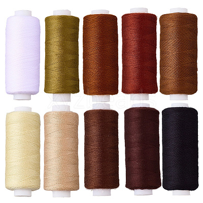 10Pcs 10 Colors Polyester Sewing Thread SENE-CY0001-05B-1