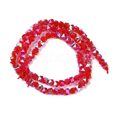 Electroplate Glass Beads Strands GLAA-Q105-02D-1