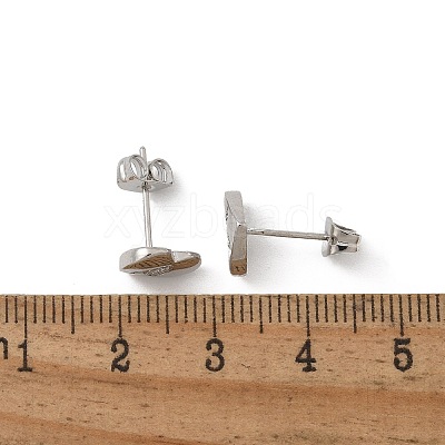 Rack Plating Brass Micro Pave Clear Cubic Zirconia Stud Earrings EJEW-K299-01P-1