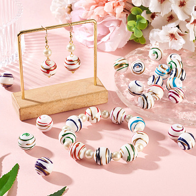 20Pcs Acrylic Stripe Beads MACR-TA0002-77-1