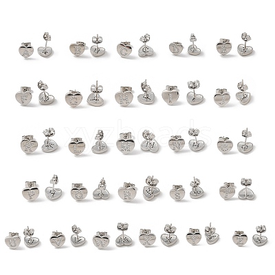 Rack Plating Brass Micro Pave Clear Cubic Zirconia Stud Earrings EJEW-K299-01P-1