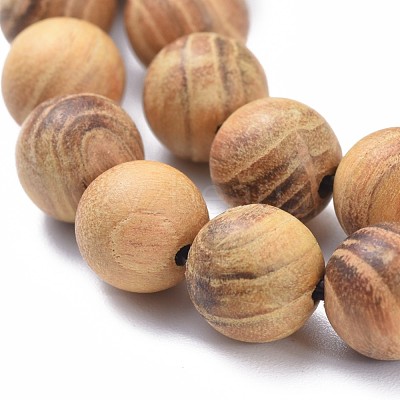 Natural Wood Beads Strands X-WOOD-F008-05-B-1
