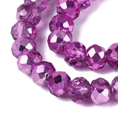Transparent Electroplate Glass Beads Strands LS-EGLA-Q131-01A-07-1