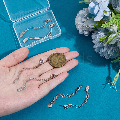 6Pcs 6 Styles Brass Ends with Chain FIND-PH0060-21P-1
