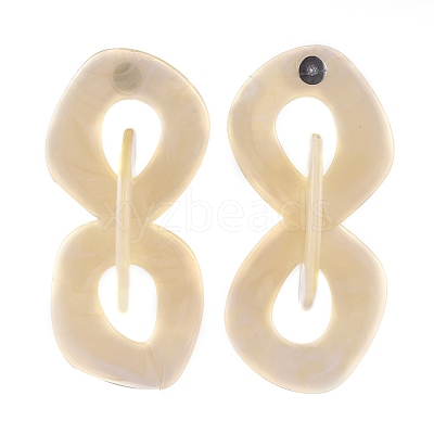 Acrylic Dangle Stud Earrings EJEW-JE03840-03-1