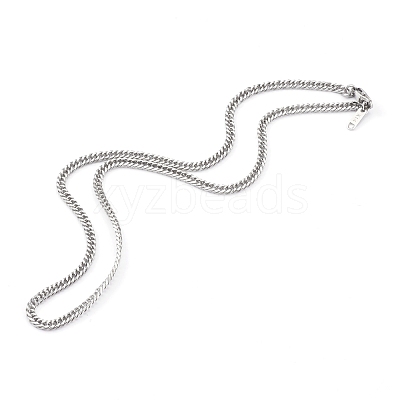 Non-Tarnish 304 Stainless Steel Diamond Cut Cuban Link Chain Necklaces NJEW-JN03368-01-1
