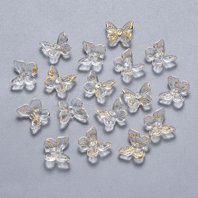 Transparent Spray Painted Glass Charms X-GLAA-T016-22D-1