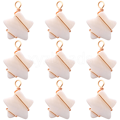 30Pcs Natural Freshwater Shell Pendants FIND-BBC0002-65-1