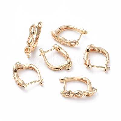 Brass Hoop Earring Findings with Latch Back Closure KK-L180-107G-1