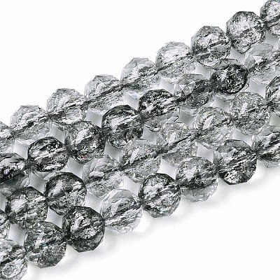 Crackle Transparent Glass Beads Strands GLAA-N063-8mm-01-1