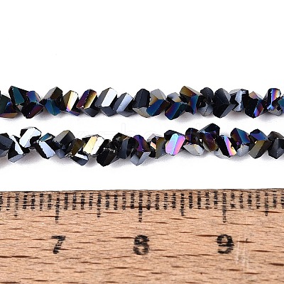 Electroplate Opaque Glass Beads Strands EGLA-Q139-01A-C18-1