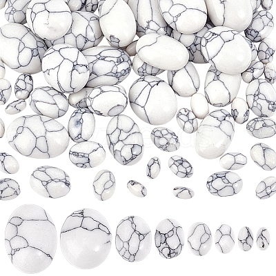 66Pcs 8 Styles Synthetic Howlite Cabochons G-PH0002-66-1