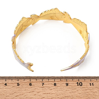 Ocean 304 Stainless Steel Enamel Fish Open Cuff Bangles for Women SA-CBA1A30-02B-G-1