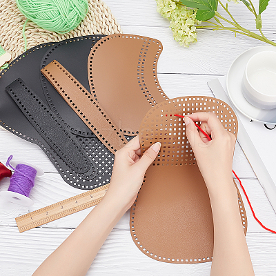2 Sets 2 Colors PU Leather Basket Bottoms DIY-CA0001-72-1