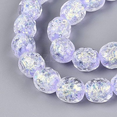 Handmade Foil Glass Beads Strands FOIL-Q002-05G-1
