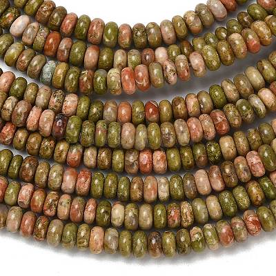 Natural Unakite Beads Strands G-L635-A15-4x2mm-1