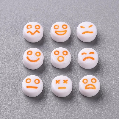 White Opaque Acrylic Beads MACR-N008-42-A01-1