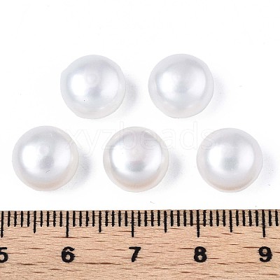 Half Drilled Natural Cultured Freshwater Pearl Beads PEAR-R008-01-1