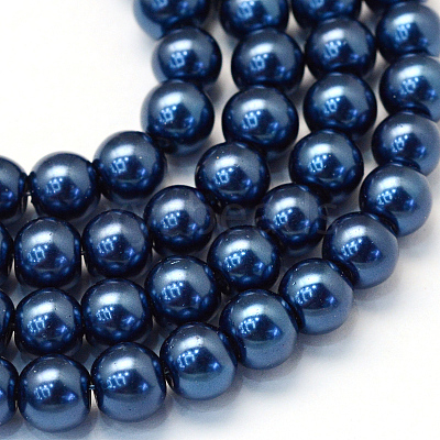 Baking Paint Pearlized Glass Pearl Round Bead Strands HY-Q003-4mm-15-1