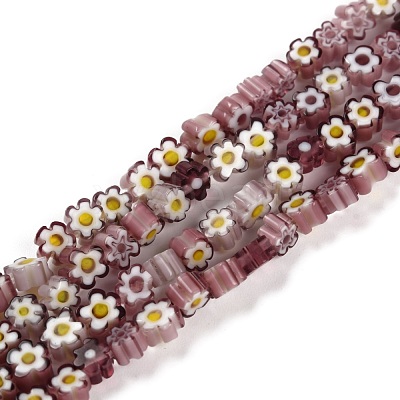 Handmade Millefiori Glass Bead Strands LAMP-J035-4mm-10-1