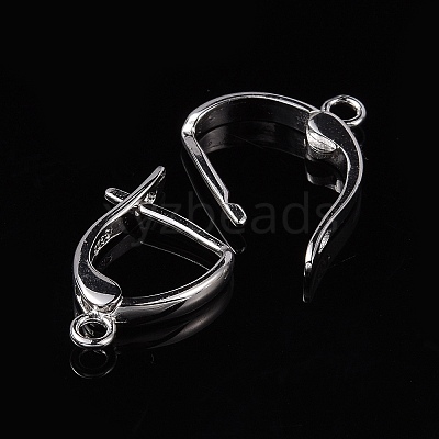 Anti-Tarnish Rhodium Plated 925 Sterling Silver Leverback Earrings STER-K168-003P-1