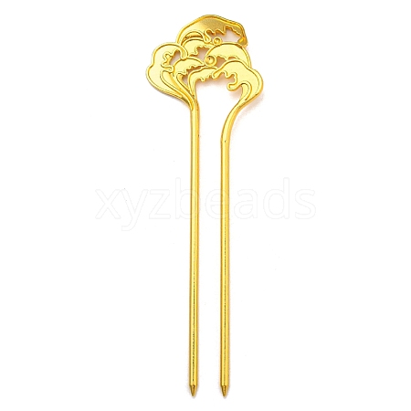 Alloy Sea Wave Hair Sticks for Enamel OHAR-PW0006-16B-1