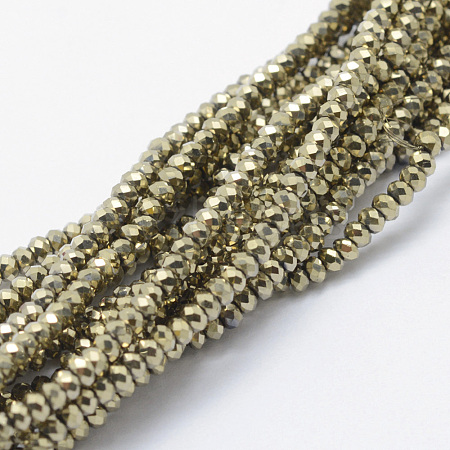 Electroplate Glass Beads Strands X-EGLA-J144-FP-A04-1