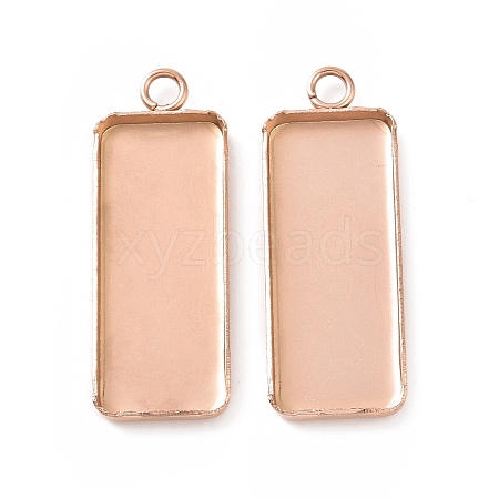 Ion Plating(IP) 304 Stainless Steel Pendant Cabochon Settings STAS-I069-36RG-1