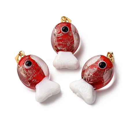 Handmade Lampwork Pendants LAMP-A007-01G-04-04-1
