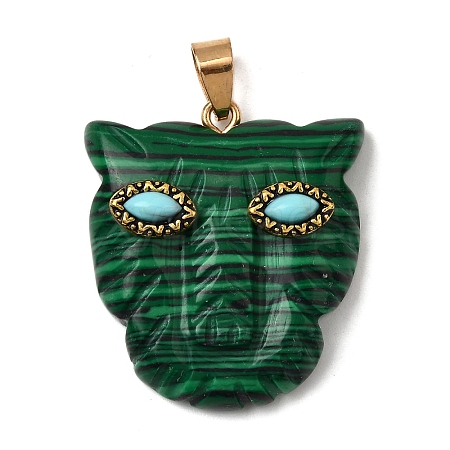 Synthetic Malachite & Synthetic Turquoise Pendants G-Z090-02G-08-1