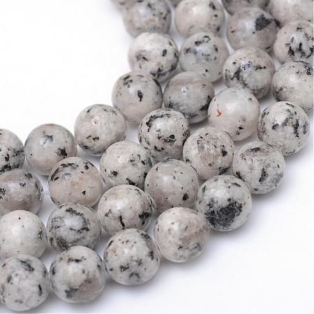 Natural Sesame Jasper/Kiwi Jasper Bead Strands G-R345-8mm-11-1