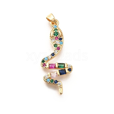 Brass Micro Pave Cubic Zirconia Pendants KK-M318-33G-1