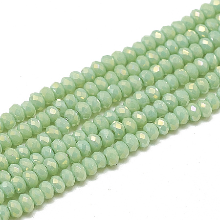 Electroplate Opaque Solid Color Glass Beads Strands EGLA-Q112-B06-1