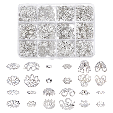 12 Styles Alloy & Iron & Brass Bead Caps FIND-PH0027-10-1