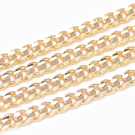 Brass Curb Chains Necklace Making MAK-Q012-03G-1